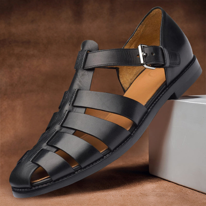 Elias - Men’s Fisherman Leather T-Strap Sandals