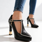 Elizabeth - Women’s Chic Block Heel T-Strap Shoes