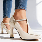 Elizabeth - Women’s Chic Block Heel T-Strap Shoes
