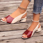 Elora - Women’s Two-Tone Open Toe Slingback Sandals