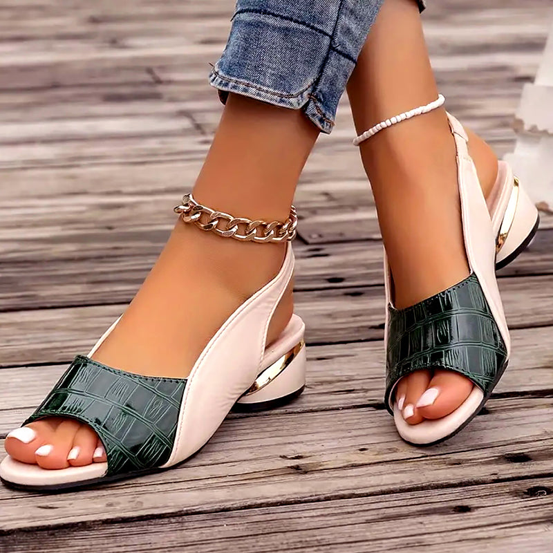 Elora - Women’s Two-Tone Open Toe Slingback Sandals