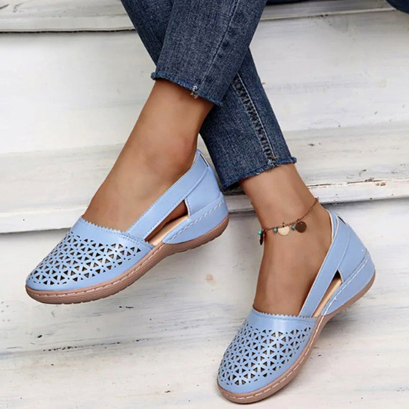 Emerald - Women’s Perforated Cutout Comfort Flats