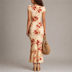 Emerson - Women's Floral Ruched Bodycon Midi Dress