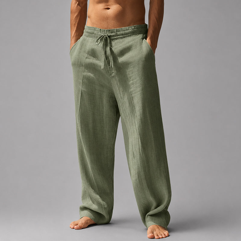 Eric - Men's Linen Blend Drawstring Lounge Pants