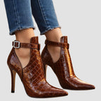 Erica - Women’s Embossed Patent Pointed Toe Heels