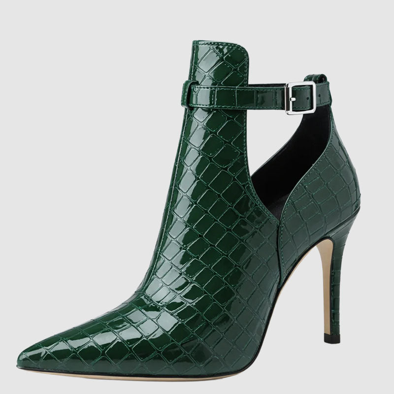 Erica - Women’s Embossed Patent Pointed Toe Heels