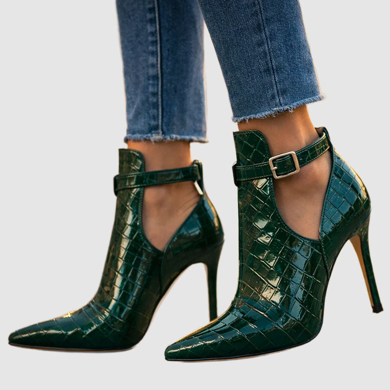 Erica - Women’s Embossed Patent Pointed Toe Heels