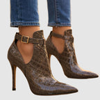 Erica - Women’s Embossed Patent Pointed Toe Heels