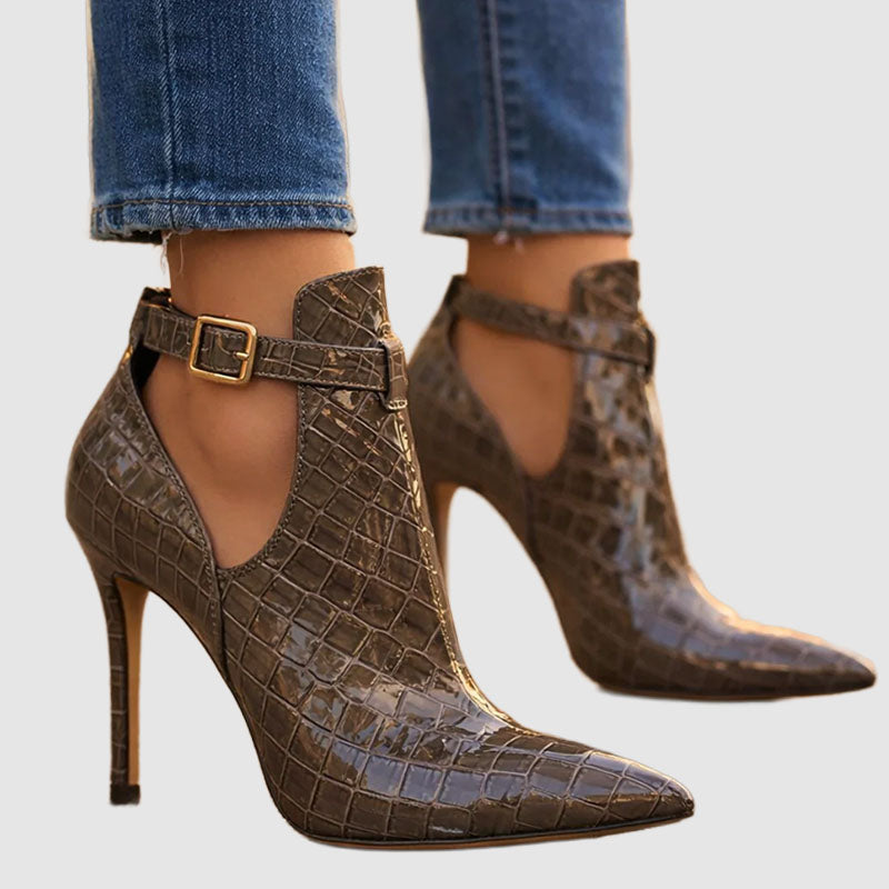 Erica - Women’s Embossed Patent Pointed Toe Heels