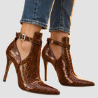 Erica - Women’s Embossed Patent Pointed Toe Heels