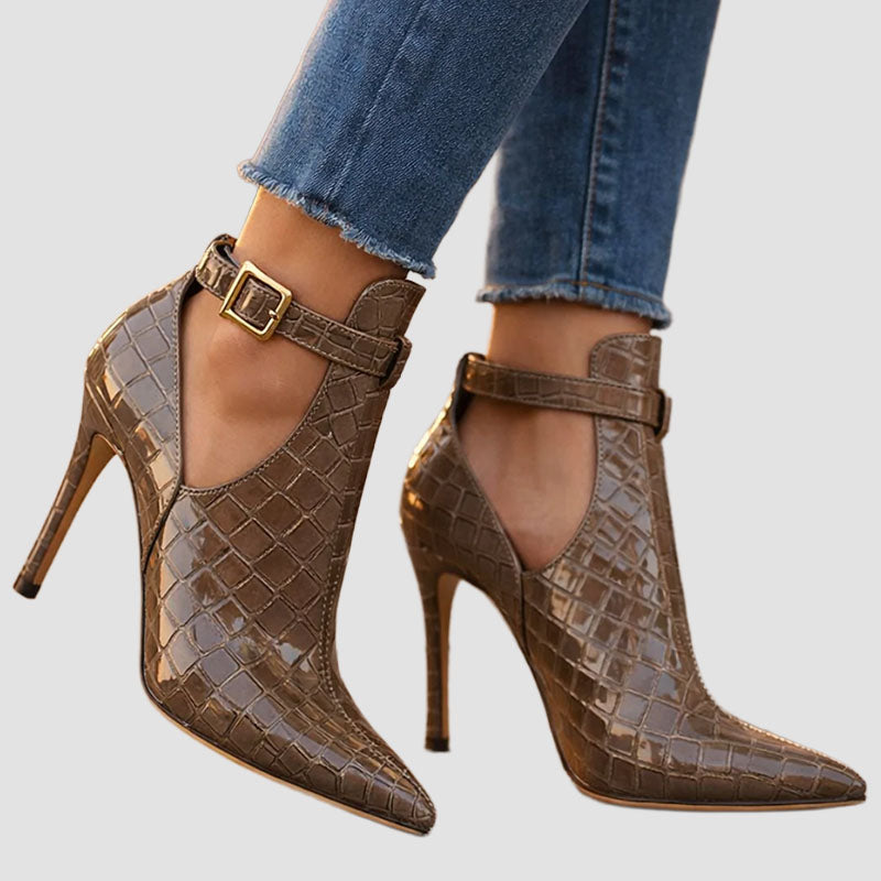 Erica - Women’s Embossed Patent Pointed Toe Heels