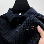 Ethan - Men's Textured Short Sleeve Polo Shirt