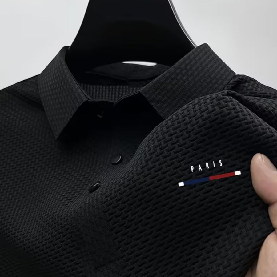 Ethan - Men's Textured Short Sleeve Polo Shirt