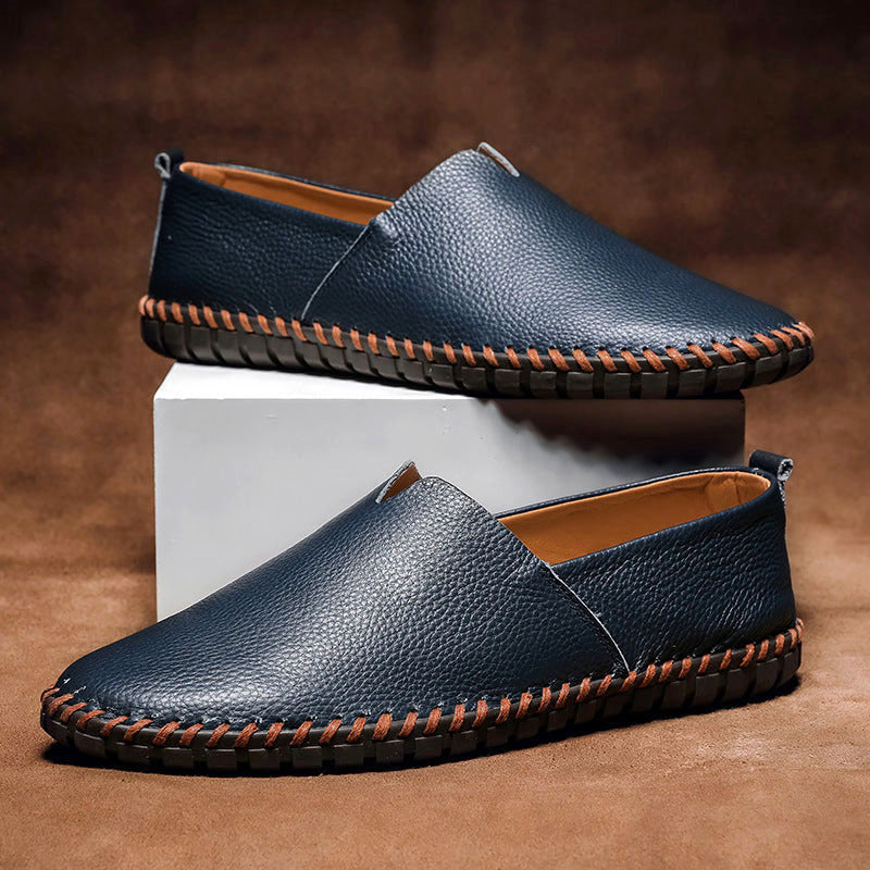 Ethan - Men’s Slip On Handstitched Casual Leather Loafers