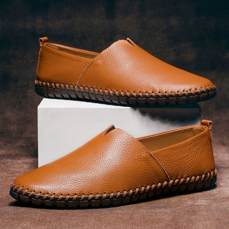 Ethan - Men’s Slip On Handstitched Casual Leather Loafers