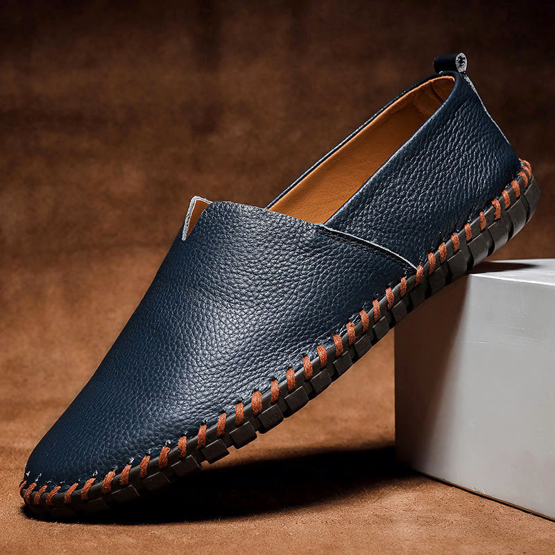 Ethan - Men’s Slip On Handstitched Casual Leather Loafers