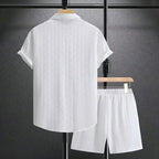 Felix - Men’s Stylish Open-Collar Shirt and Short Set