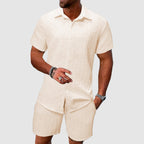 Felix - Men’s Stylish Open-Collar Shirt and Short Set