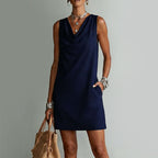 Fiona - Women's Sleeveless Cowl Neck Mini Dress