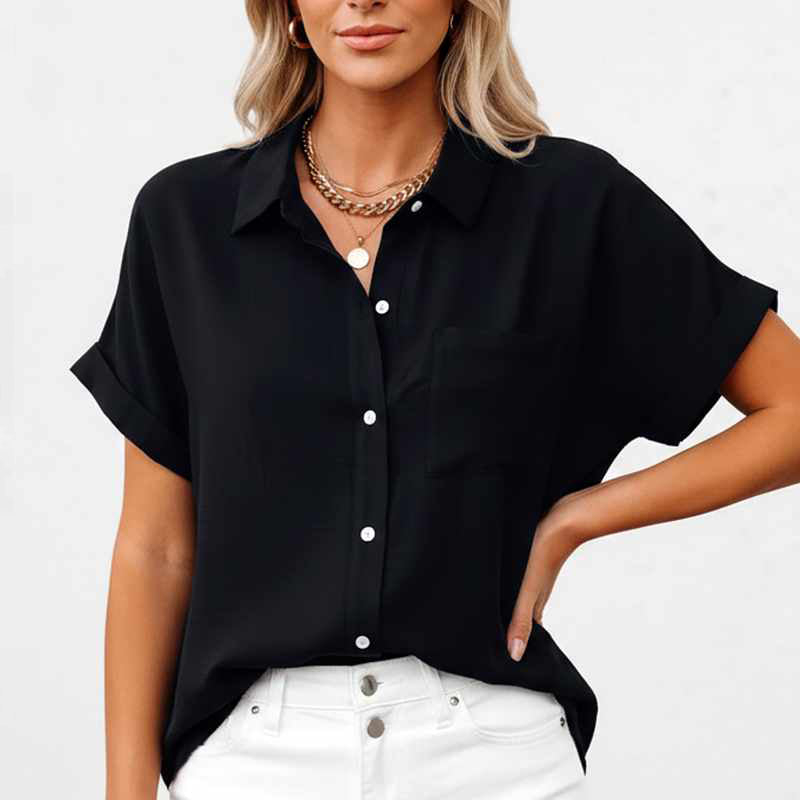 Florence - Women's Lightweight Button-Front Summer Blouse