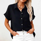 Florence - Women's Lightweight Button-Front Summer Blouse