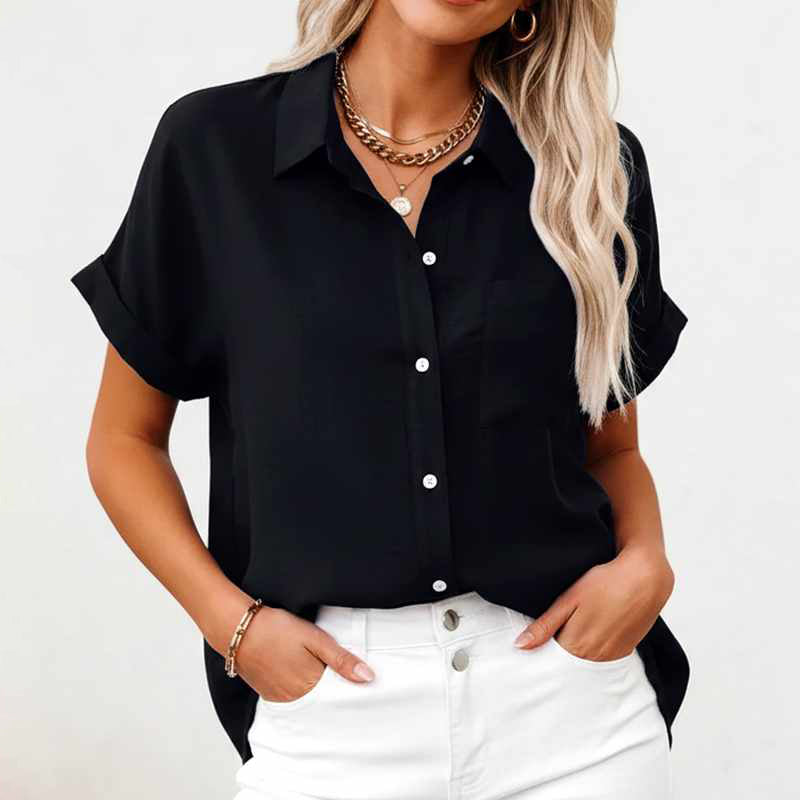 Florence - Women's Lightweight Button-Front Summer Blouse
