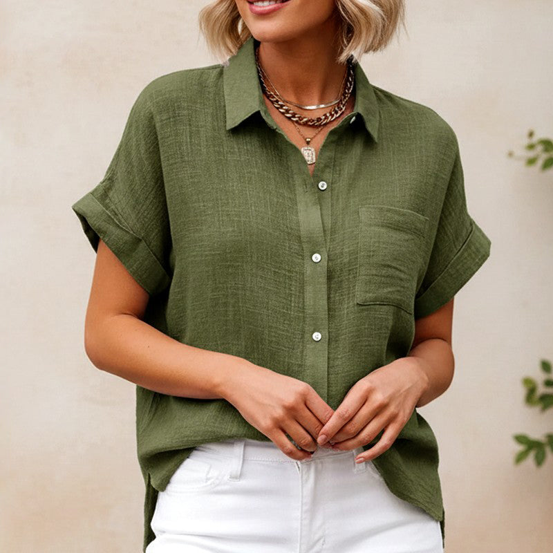Florence - Women's Lightweight Button-Front Summer Blouse