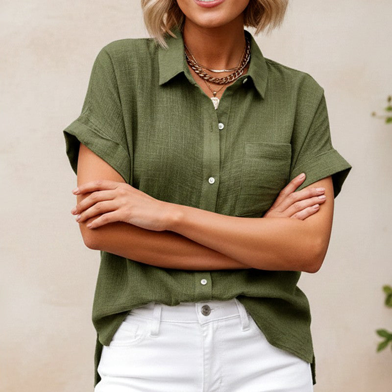 Florence - Women's Lightweight Button-Front Summer Blouse