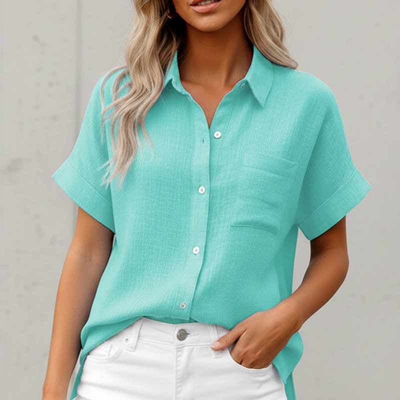 Florence - Women's Lightweight Button-Front Summer Blouse
