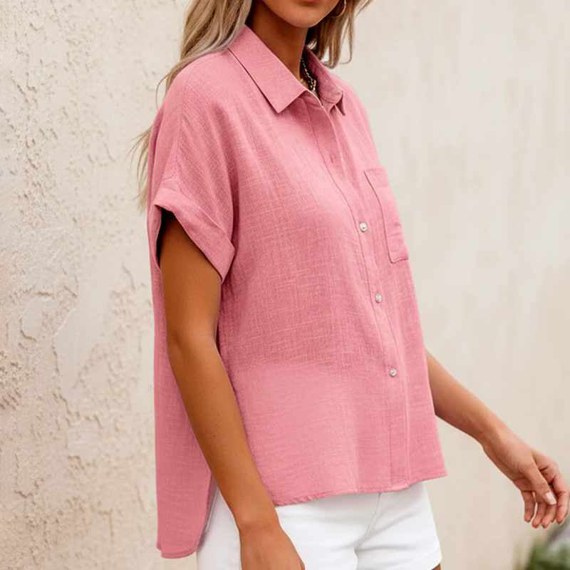 Florence - Women's Lightweight Button-Front Summer Blouse