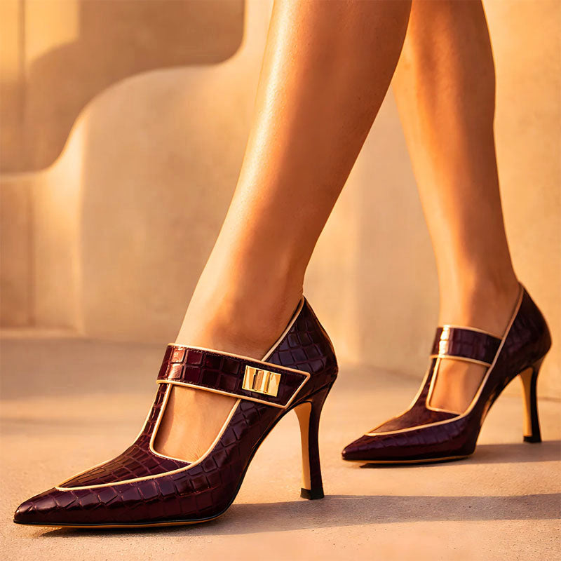 Gabriella - Women’s Glossy Croc Pumps