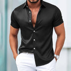Gavin - Men’s Elegant Satin Casual Button Up