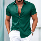 Gavin - Men’s Elegant Satin Casual Button Up