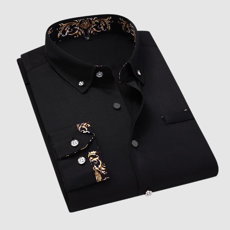 George - Men’s Luxury Patterned Trim Dress Shirt