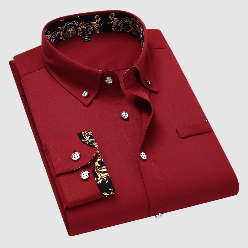 George - Men’s Luxury Patterned Trim Dress Shirt