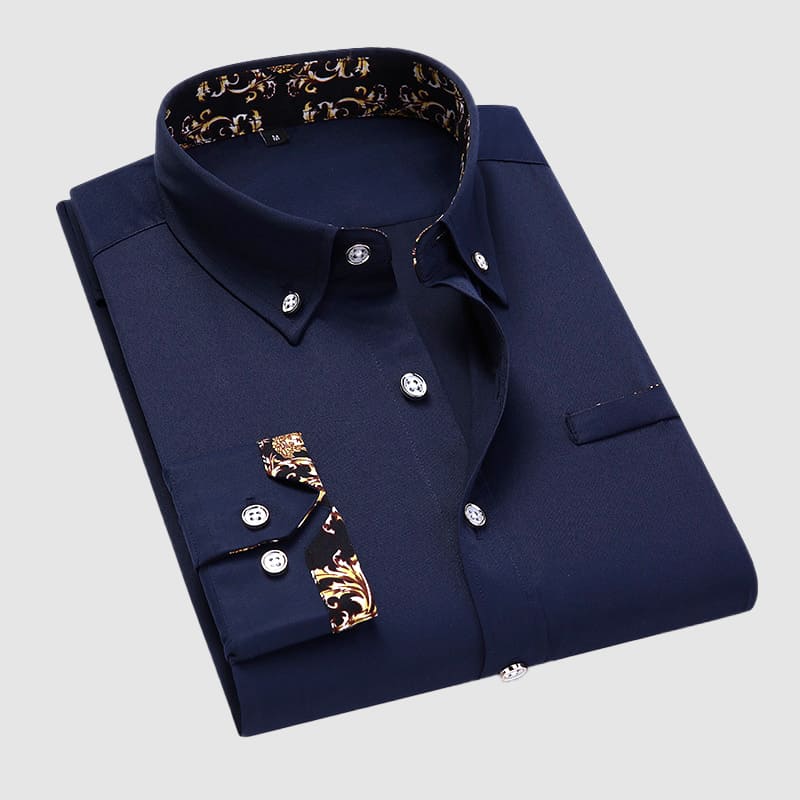 George - Men’s Luxury Patterned Trim Dress Shirt