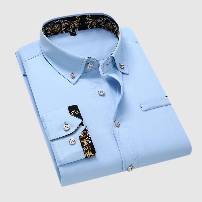 George - Men’s Luxury Patterned Trim Dress Shirt
