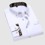 George - Men’s Luxury Patterned Trim Dress Shirt