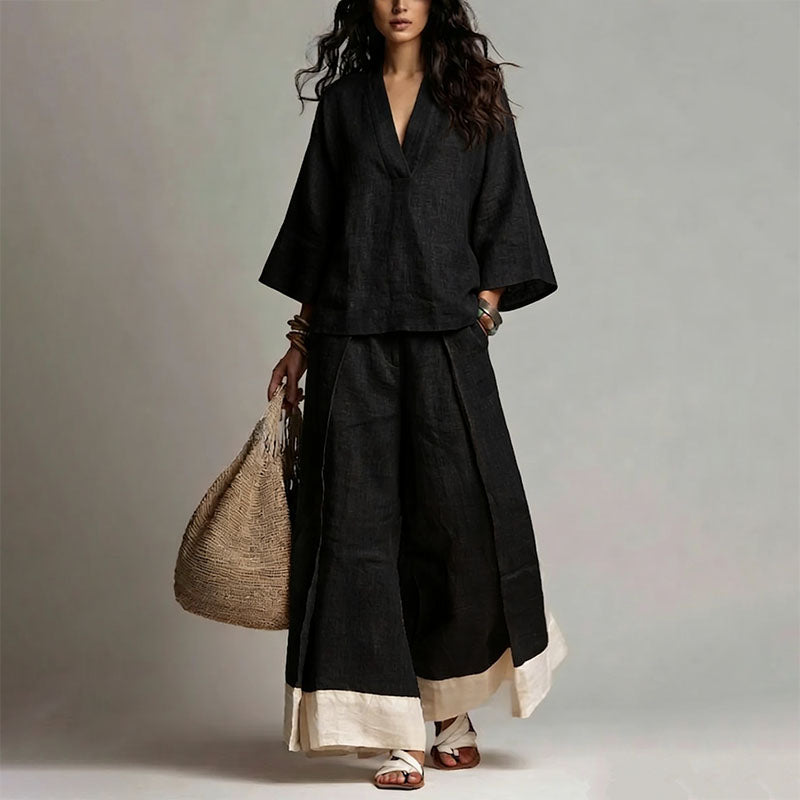 Grace - Women’s Flowy Linen Look Two-Piece Set
