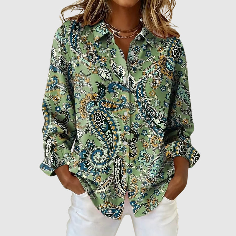Hailey -  Women’s Stylish Paisley Patterned Casual Shirt