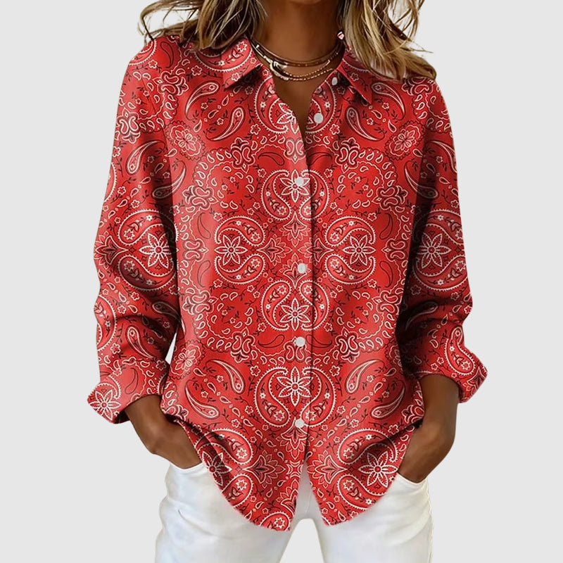 Hailey -  Women’s Stylish Paisley Patterned Casual Shirt