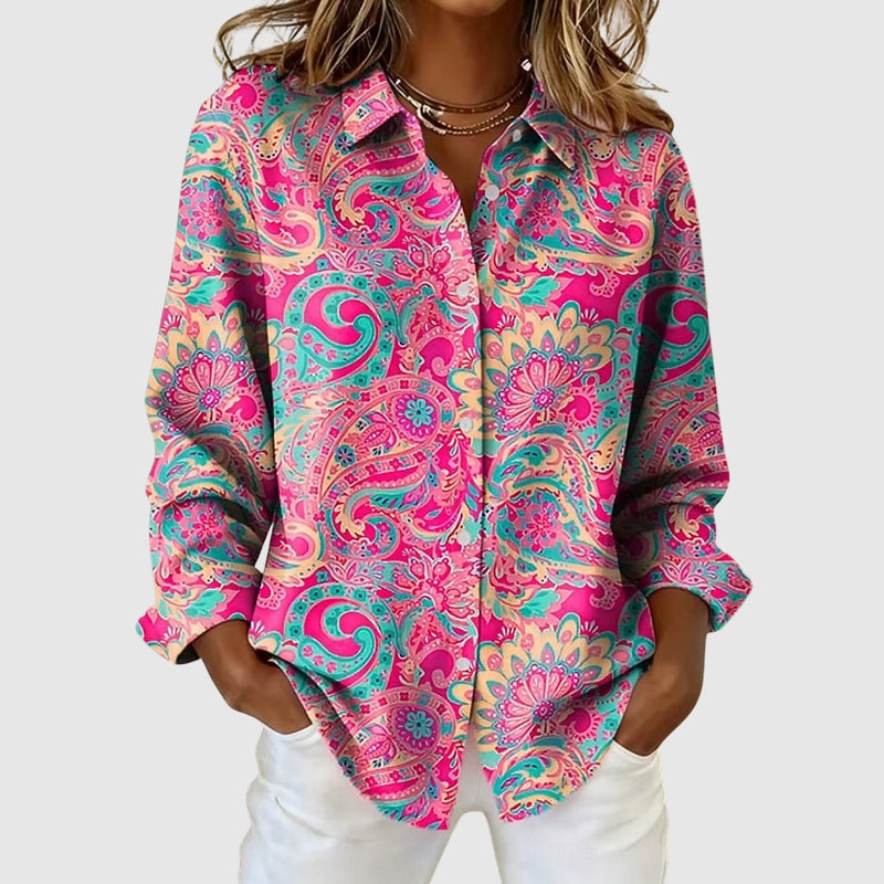Hailey -  Women’s Stylish Paisley Patterned Casual Shirt
