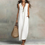 Helen - Women's Ruffle Sleeveless Boho Dress