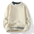 Jace - Men's Ribbed Crewneck Sweater with Contrast Trim