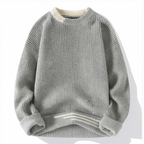 Jace - Men's Ribbed Crewneck Sweater with Contrast Trim