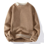 Jace - Men's Ribbed Crewneck Sweater with Contrast Trim