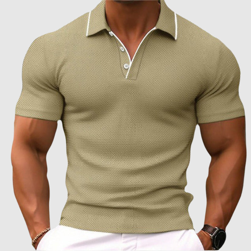 Jake - Men’s Knit Polo with V-Neck Button Placket