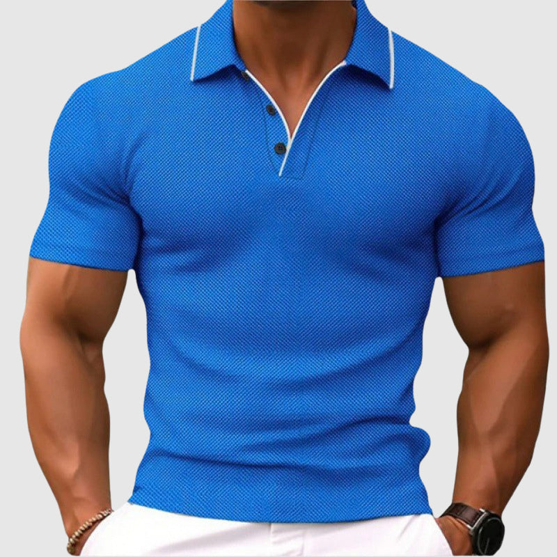 Jake - Men’s Knit Polo with V-Neck Button Placket