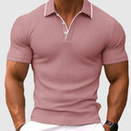 Jake - Men’s Knit Polo with V-Neck Button Placket
