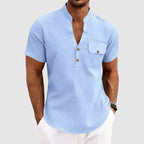 Jake - Men's Cotton Short Sleeve Henley Shirt